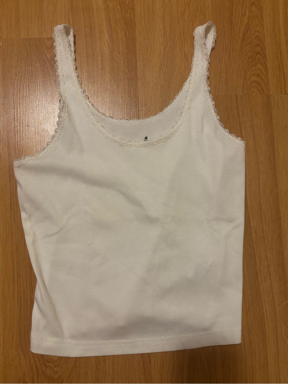 White Lace-Trim Tank Top
